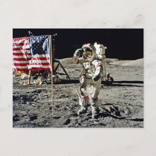 A Heros Salute From Apollo 17 Postcard