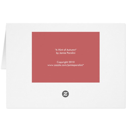 A hint of autumn card (Back Horizontal)