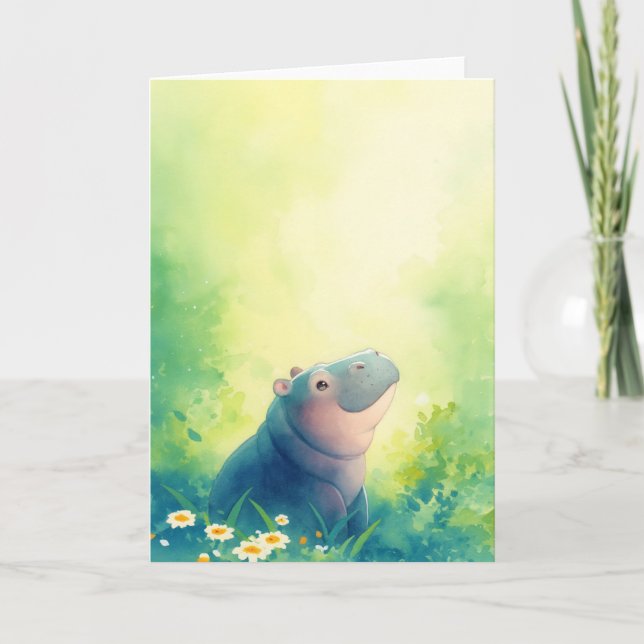 A Hippo Quiet Moment Card (Front)