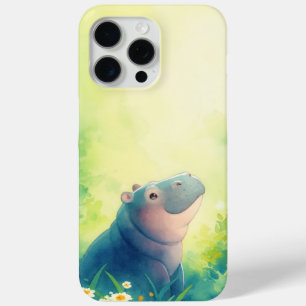 A Hippo Quiet Moment iPhone 15 Pro Max Case