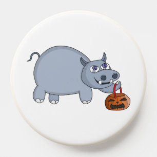 A Hippo with a Pumpkin Bag PopSocket