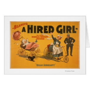 "A Hired Girl" Comedy Success Theatre Poster Cards
