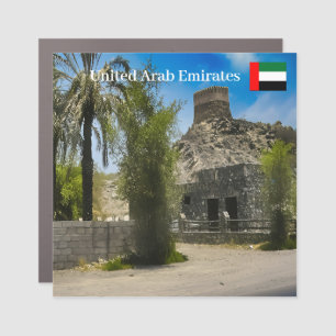 A historic Al Bidya Mosque landscape in the UAE Car Magnet