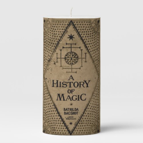 A History of Magic Vintage Spell Book Pillar Candle