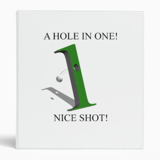 A Hole In One Golf Ball 3 Ring Binder