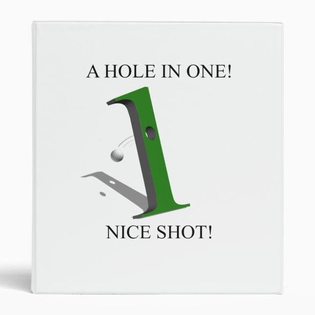 A Hole In One Golf Ball 3 Ring Binder (Front)
