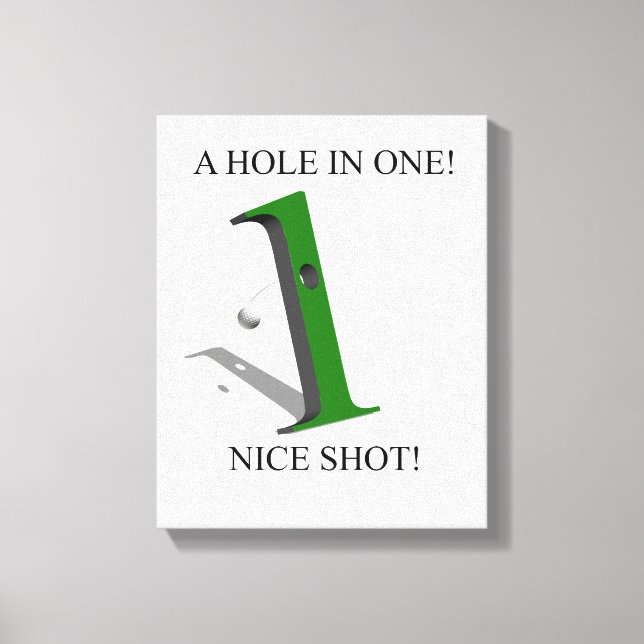 A Hole In One Golf Ball Canvas Print (Front)