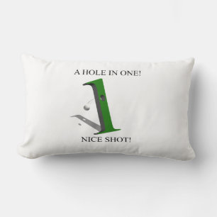 A Hole In One Golf Ball Lumbar Pillow