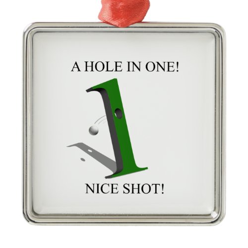 A Hole In One Golf Ball Metal Ornament