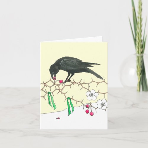 A Holiday Crow Notecard