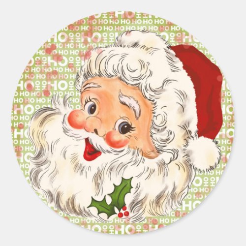 A Holly Jolly Apple_Cheeked Santa Claus Part 2 Classic Round Sticker