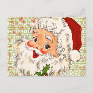 A Holly, Jolly Apple-Cheeked Santa Claus, Part 2 Holiday Postcard