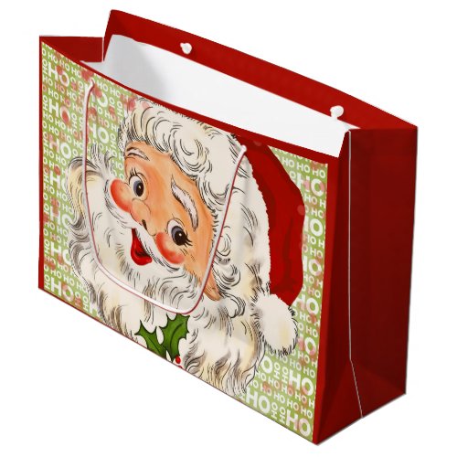 A Holly Jolly Apple_Cheeked Santa Claus Part 2 Large Gift Bag
