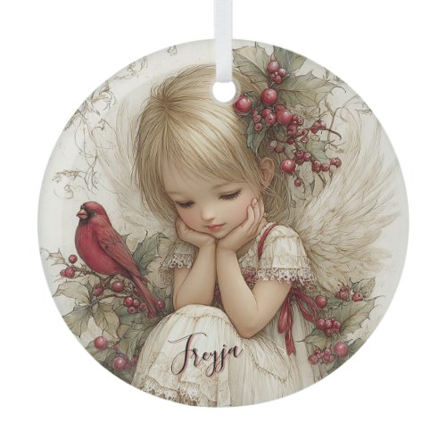 A Holly-Touched Moment of Magic Glass Ornament