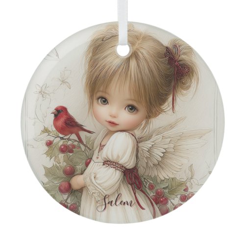 A Holly-Touched Moment of Magic Glass Ornament