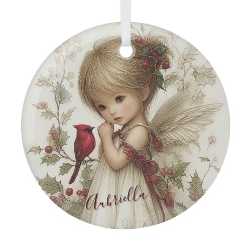 A Holly-Touched Moment of Magic Glass Ornament