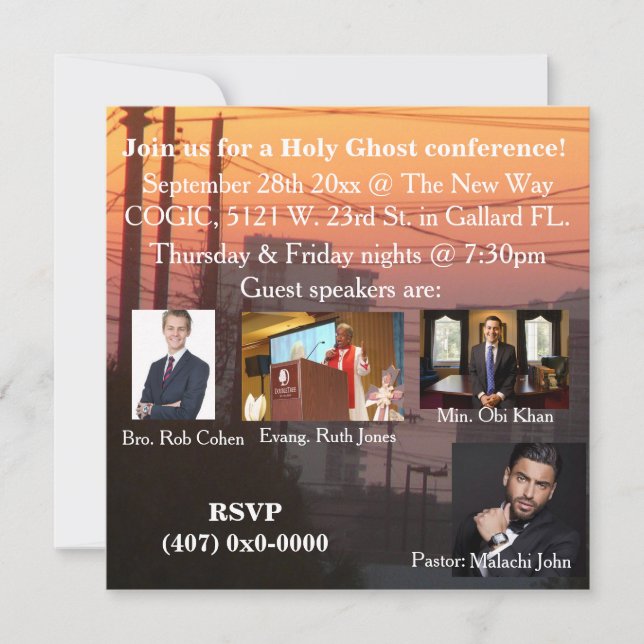 A Holy Ghost Conference Invitation (Front)