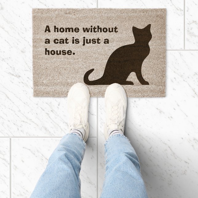 A home without a cat is just a house funny coir fiber doormat (Insitu)