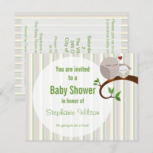 A Hoot Of A Baby Shower Owl Invitation