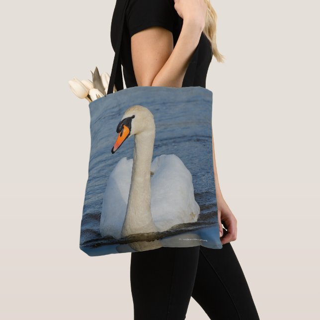 A Hopeful Mute Swan Approaches Tote Bag (Close Up)