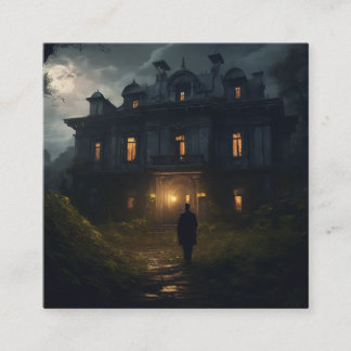 A horrific mansion  square business card