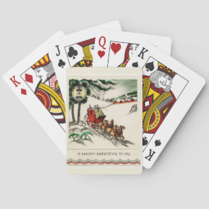 A Horse and Carriage Cheery Christmas Poker Cards