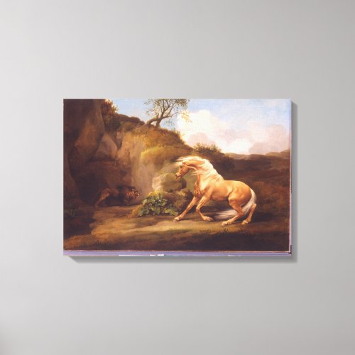 A Horse Frightened by a Lion c1790_5 oil on can Canvas Print