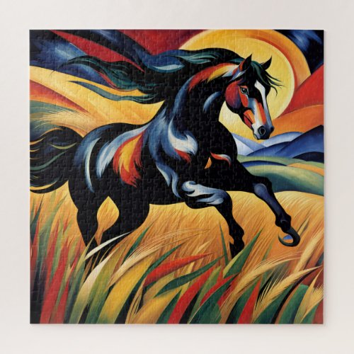 A Horse Galloping in a Wheat Field Jigsaw Puzzle