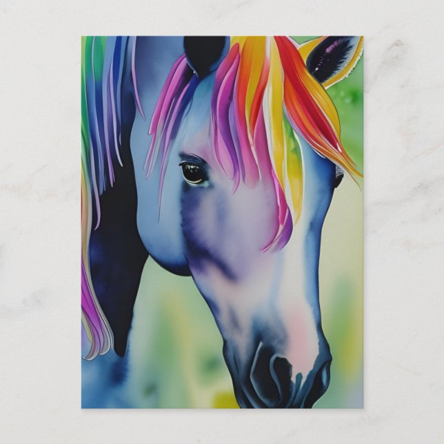 A Horse in Fun Colors Postcard (Front)