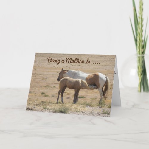 A Horse Mothering Her Baby Happy Mothers Day Card