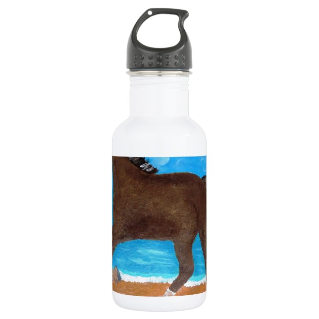 a Horse on the Beach Water Bottle (Front)