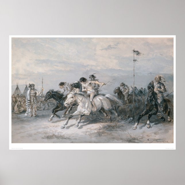 A Horse Race in a Sioux Indian Camp (0603A) Poster (Front)