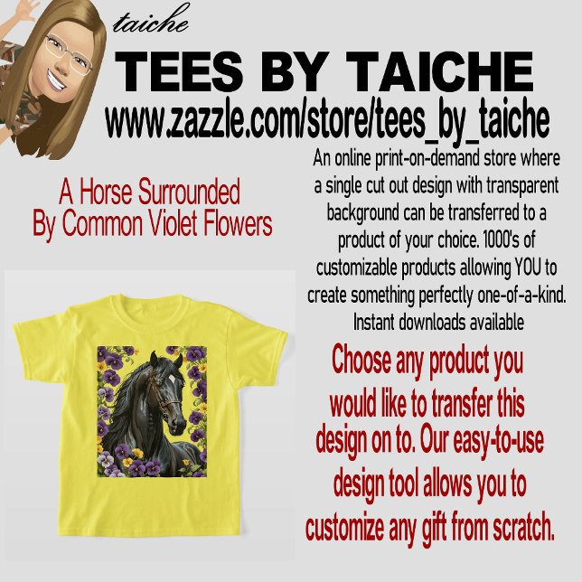 A Horse Surrounded By Common Violet Flowers T-Shirt (Creator Uploaded)