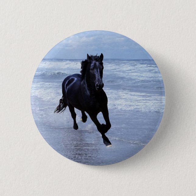 A horse wild and free button (Front)