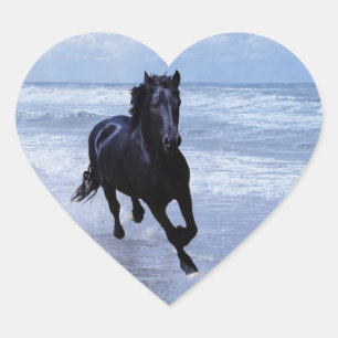 A horse wild and free heart sticker