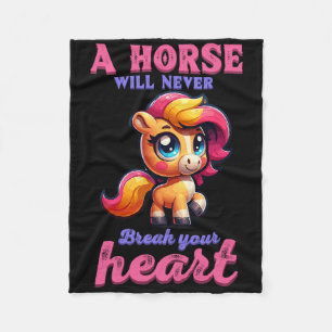 A Horse Will Never Break Your Heart I Equestrian H Fleece Blanket
