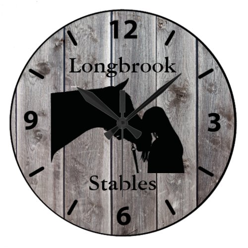 A Horses Love 2 Customizable Barnwood Styled Large Clock