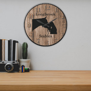 A Horses Love 6 Customizable Barnwood Styled Large Clock