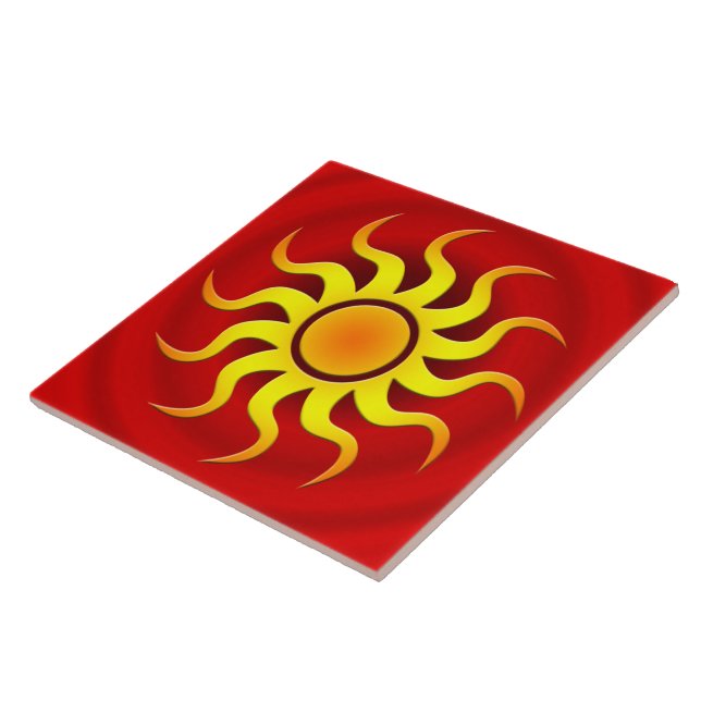 A HOT SOUTHWESTERN SUN CERAMIC TILE (Side)