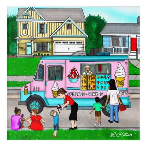 A Hot Summer Day  A Whimsical Illustration Acrylic Print