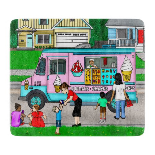 A Hot Summer Day  A Whimsical Illustration Cutting Board