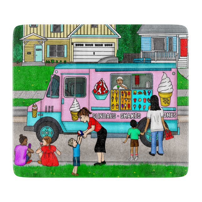 A Hot Summer Day | A Whimsical Illustration Cutting Board (Front)