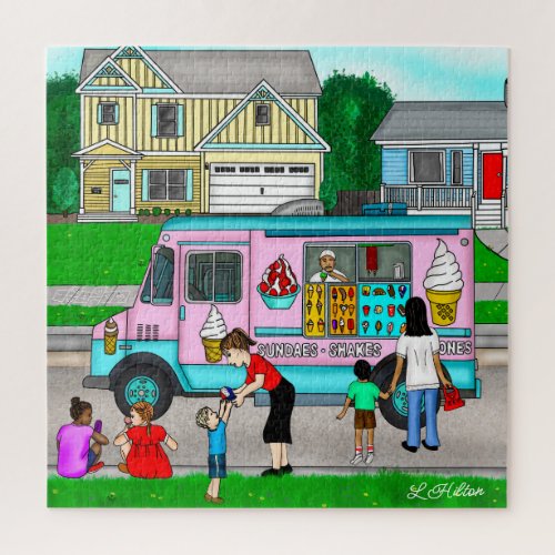 A Hot Summer Day  A Whimsical Illustration Jigsaw Puzzle