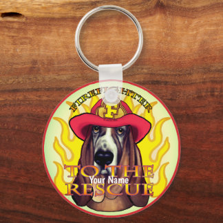 A Hound Dog firefighter keychains
