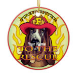A Hound Dog  Firefighter ornament