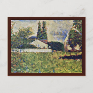 A House Among The Trees By Seurat Georges Postcard