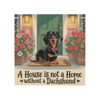 A House Is Not A Home Without A Dachshund Wood Wall Art