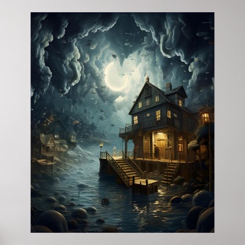 A House With A View Of The Galaxy Poster