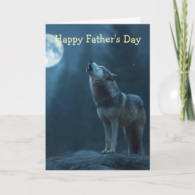 A Howling Wolf Father's Day Card (Front)