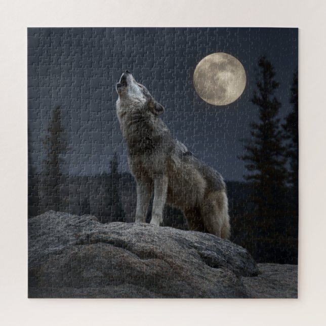 A Howling Wolf Jigsaw Puzzle (Vertical)